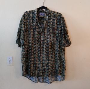 UNTIED Tribal Shirt green yellow brown